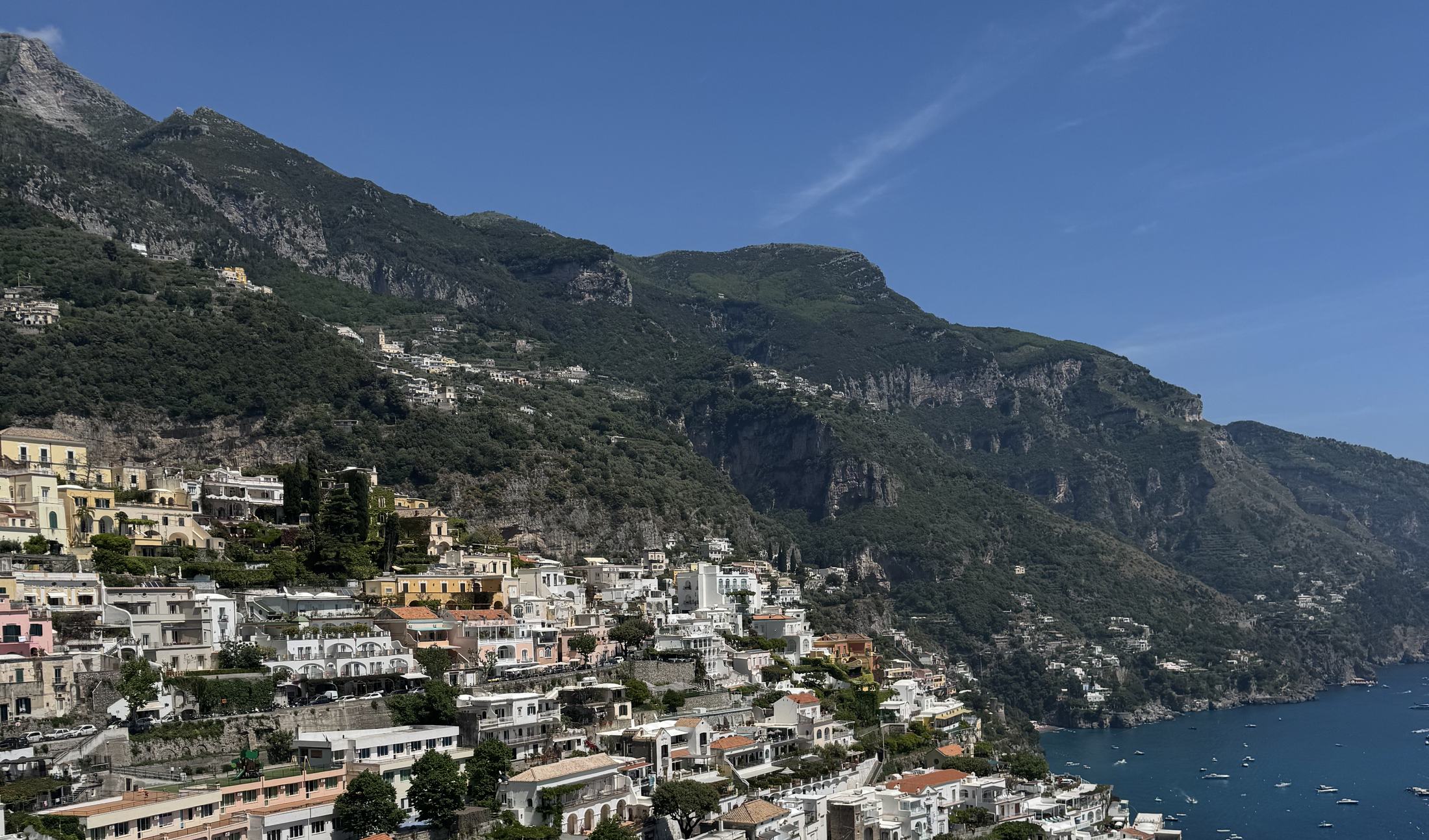 The cliffside town of Positano on the Amalfi Coast